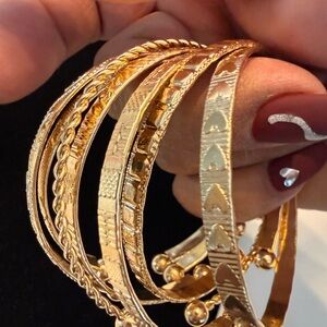 Elegant Gold Bangle Set